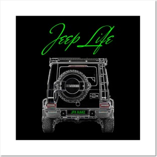 Jeep Life 4x4 Mercedes Brabus Rear View Posters and Art